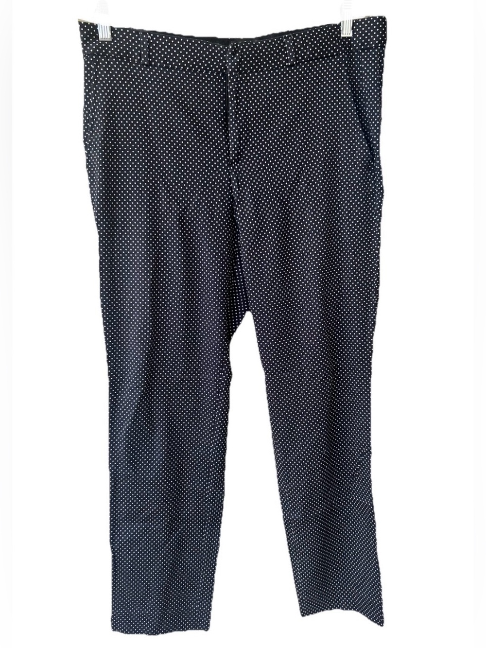 Banana Republic Ryan Polka Dot Cropped Trousers 10 Black White